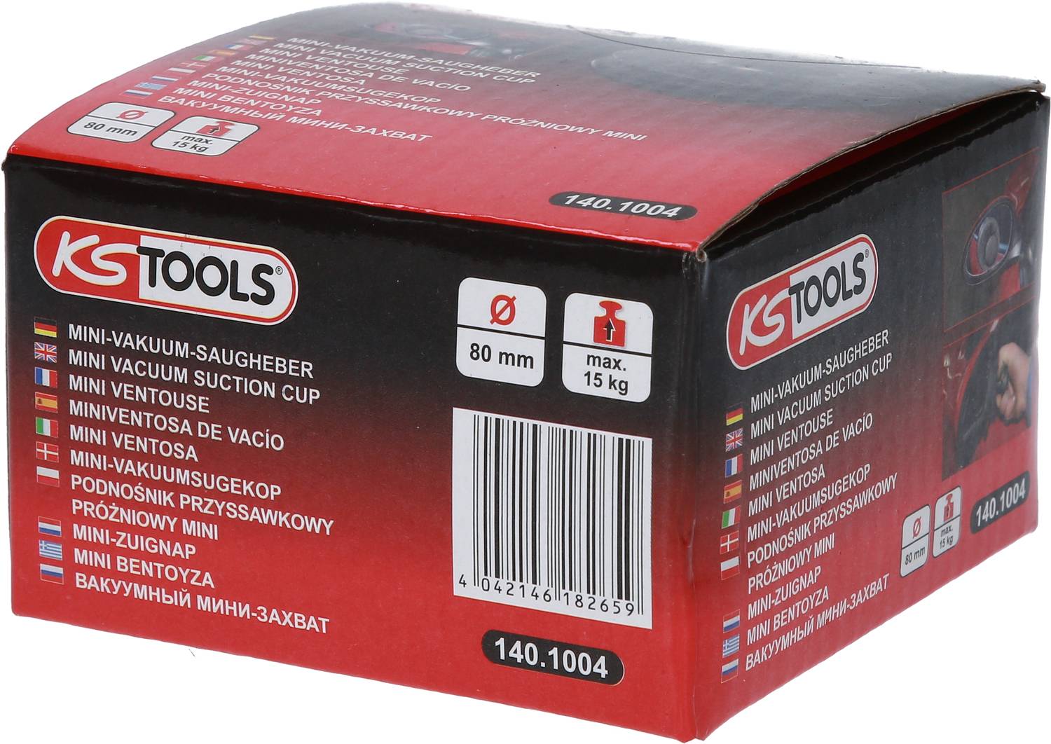 KS Tools Mini-Vakuum-Saugheber, max 15kg, Ø 80mm 140.1004