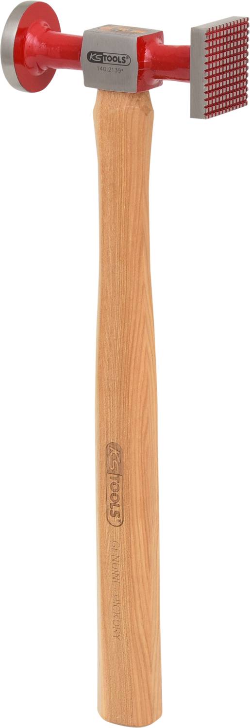 KS Tools 140.2139 Karosserie-Riffelhammer fein, rund/eckig, 325mm