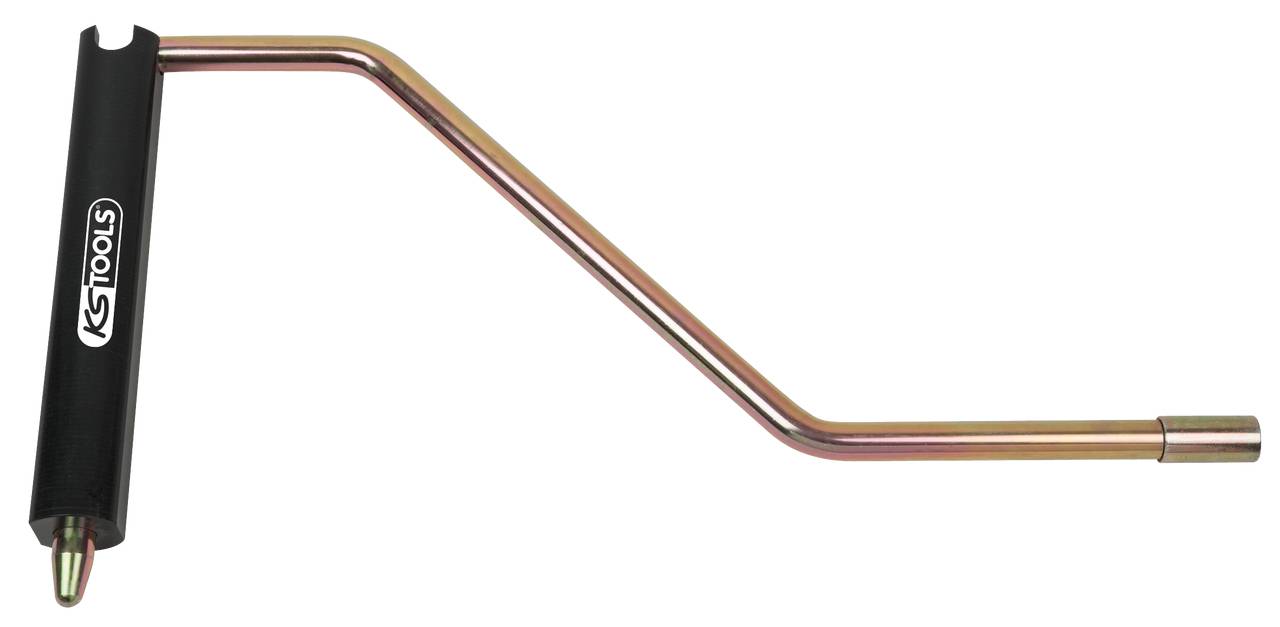 Handkurbel aus Metall mit rutschfestem Griff, geeignet für den Einsatz mit Steckschlüsseln oder Bohrern in mechanischen Anwendungen.