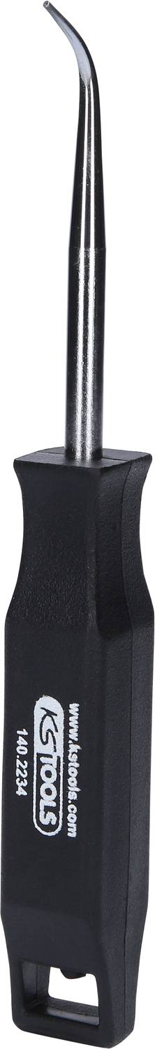 Ein schwarzes Werkzeug mit gebogenem Metallhaken und Kunststoffgriff. Auf dem Griff steht 'KS TOOLS'.