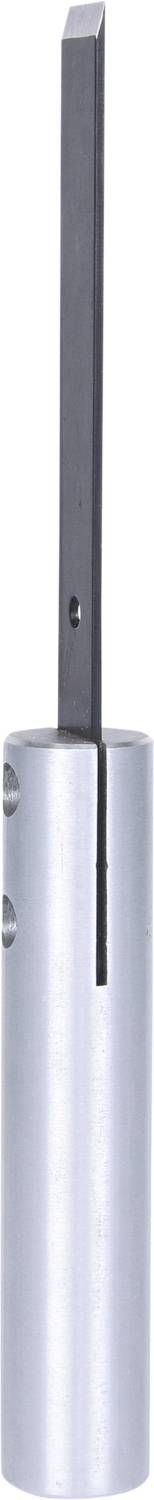 Ein silbernes Metallwerkzeug mit langem, schmalem Griff und zylindrischem Griff, vermutlich für präzise handwerkliche Arbeiten.