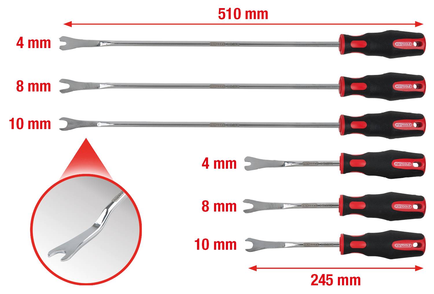 KS Tools 140.2370 Clip-Löse-Satz,6-tlg