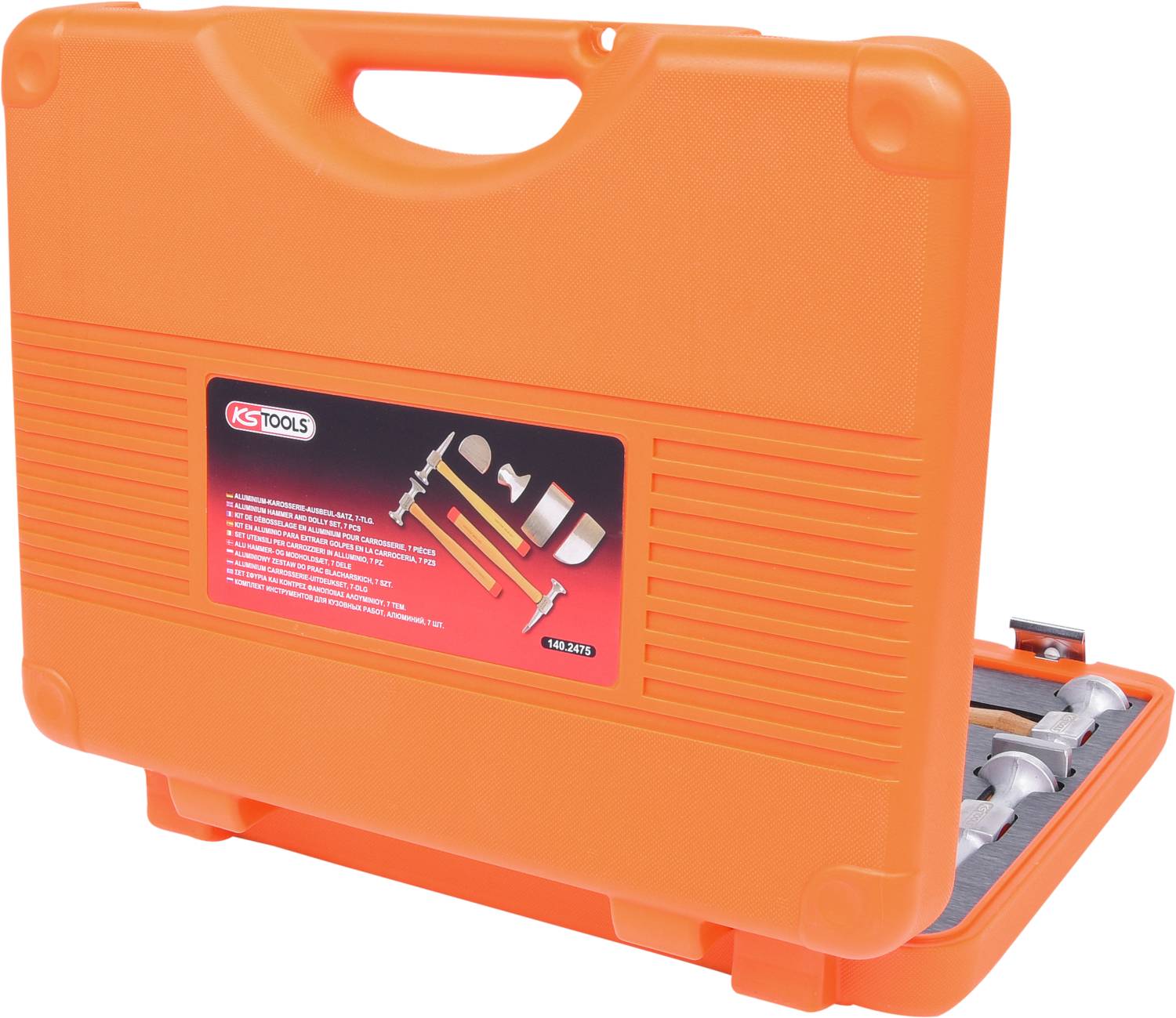 KS Tools 140.2475 Aluminium-Karosserie-Ausbeul-Satz, 7-tlg