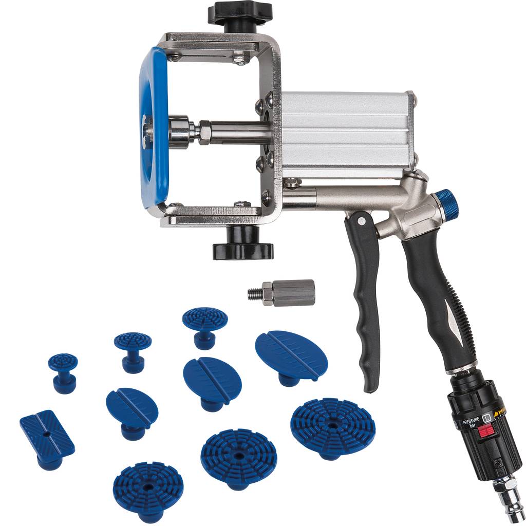 KS Tools 140.2520 Profi-Druckluft-Ausbeul-Auszieher-Satz, 12-tlg