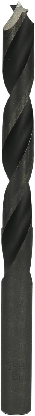 Ein schwarzer Spiralbohrer, geeignet für das Bohren in Metall und Holz, mit scharfer Spitze und spiraliger Form für effektives Bohren.