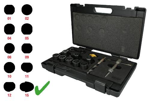 KS Tools 140.2560 Lochstanzen-Satz für Ford Abstandssensoren (PDC), 30-tlg