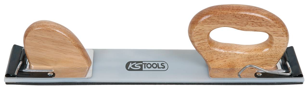 Ein Fliesen-Handschneidgerät mit Holzgriffen und einem Metallkörper, das zum Anheben und Platzieren von Fliesen verwendet wird.