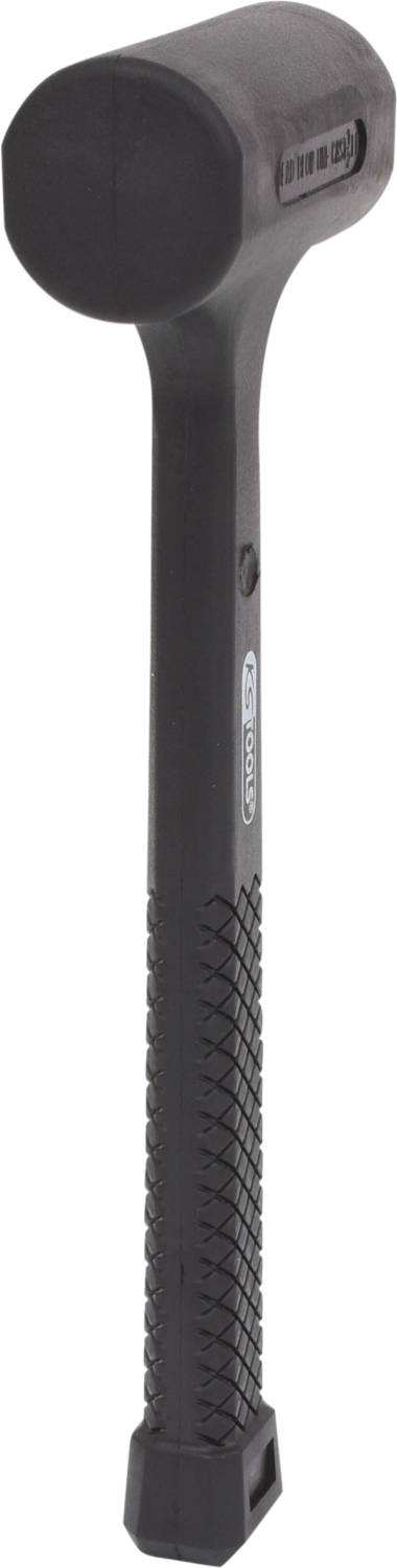 Gummihammer mit schwarzem Griff und Kopf. Verwendung: Schlagwerkzeug zur Vermeidung von Schäden an empfindlichen Oberflächen.