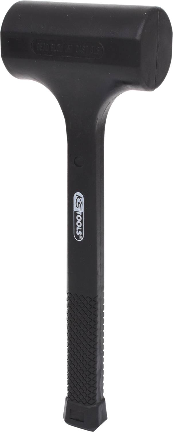 Ein schwarzer Schonhammer mit stabilem Kopf und geriffeltem Griff, geeignet für präzise Anwendungen in der Werkstatt.