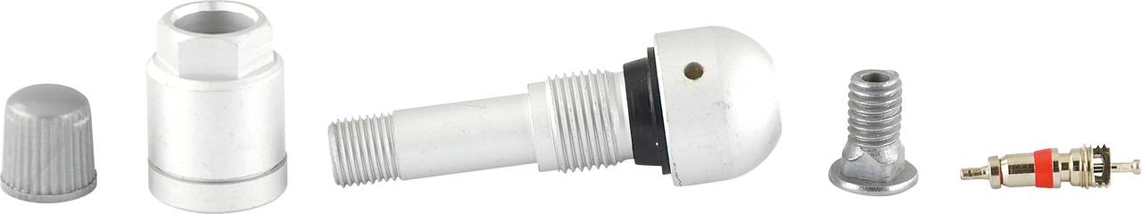 Ein Komplettset für eine Ventilreparatur mit verschiedenen metallischen Komponenten, einschließlich Schrauben und Ventilteilen.
