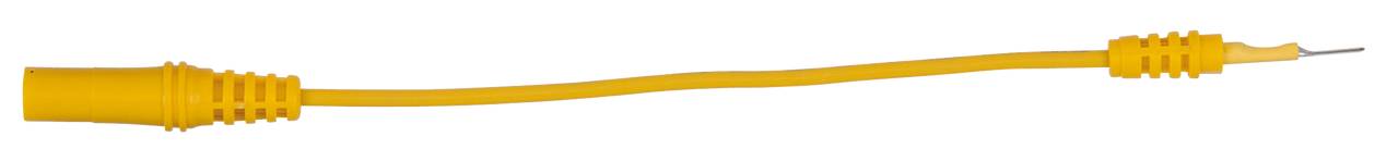 Gelbes AV-Kabel mit einem RCA-Stecker am Ende, verwendet zur Übertragung von Videosignalen in Unterhaltungselektronik.