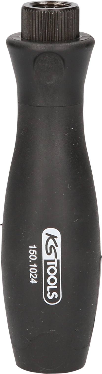 Schwarzer Schraubgriff mit ergonomischem Design und GS Tools-Logo. Ideal für komfortables und effizientes Schrauben von Hand.