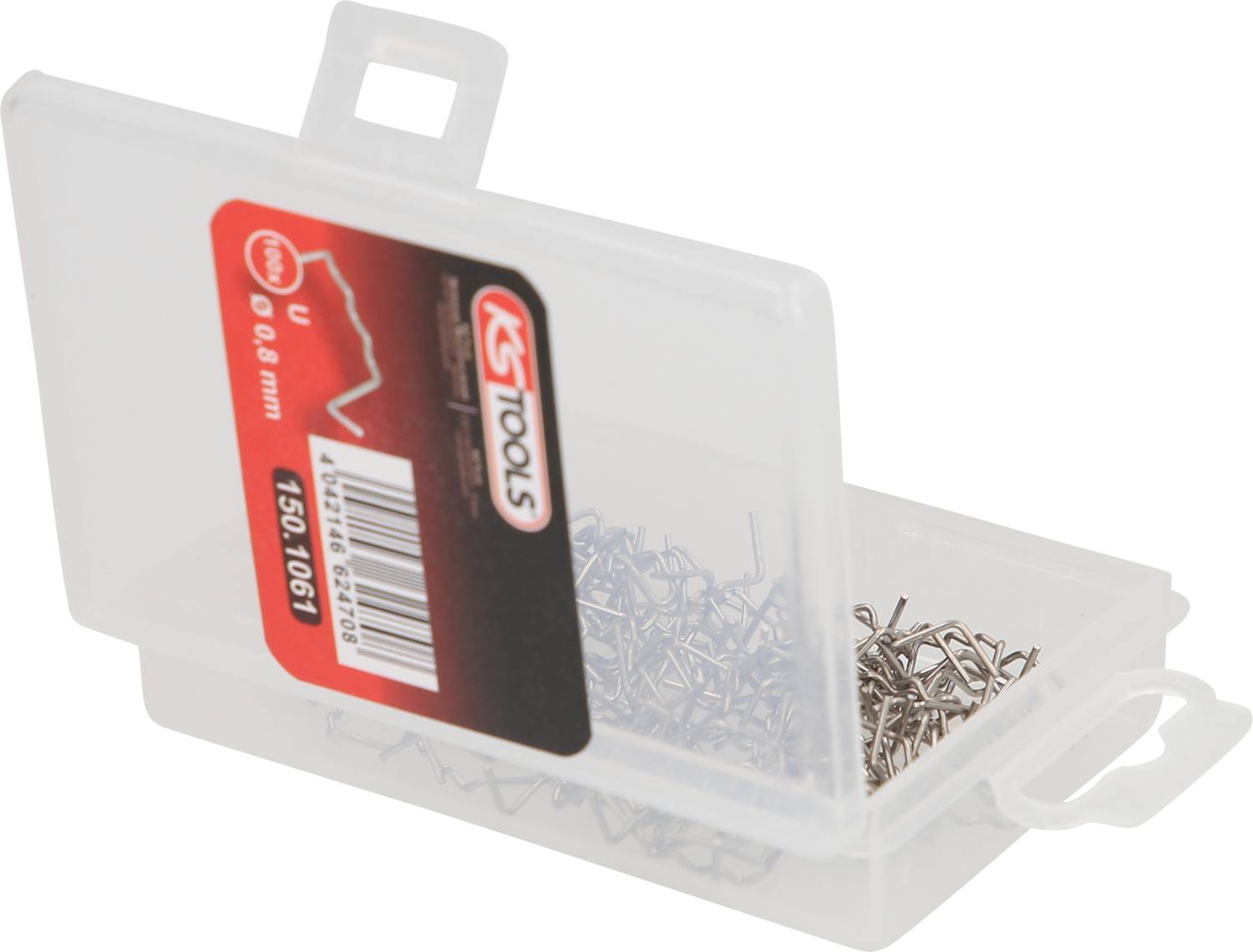 KS Tools 150.1061 Reparaturklammer abgewinkelte U-Form Ø 0,8 mm, 100 Stück