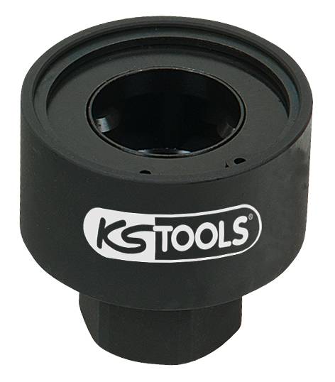 Schwarzer Aufsatz mit 'KS TOOLS'-Logo, vermutlich ein Sockel zur Verwendung mit Werkzeugen.