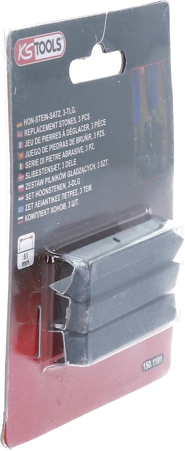 KS Tools 150.1191 Hon-Stein-Satz, Länge: 51 mm, für 150.1190, 3-tlg