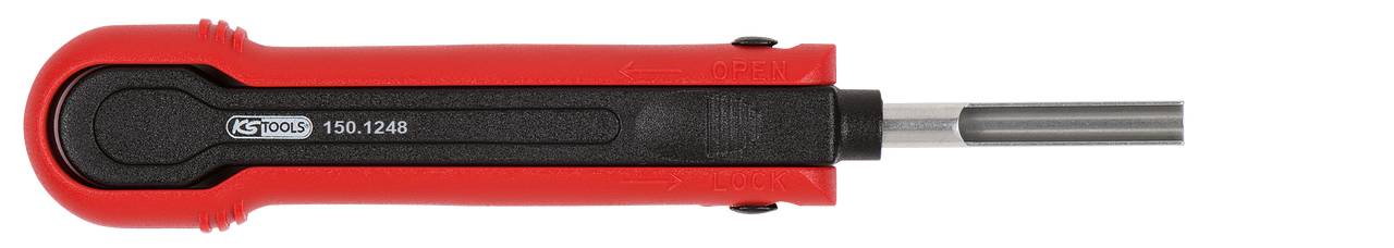 Roter Schraubendreher mit schwarzem Griff von GEDORE, Modellnummer 150.1248.