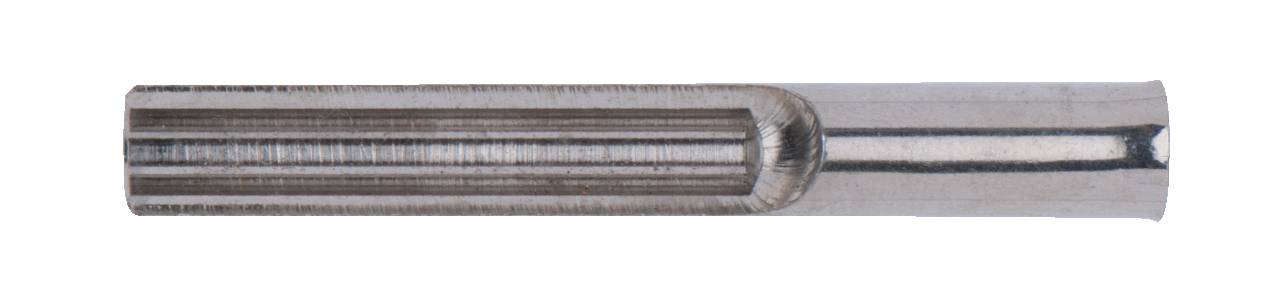 Metallbohrer mit gerader Nut, zylindrische Form, seitliche Ansicht. Hauptsächlich für Holz- und Metallbearbeitung geeignet.