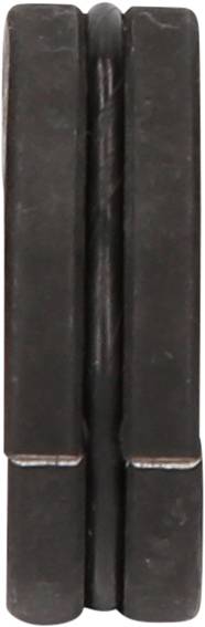 Ein dunkelbraunes, rechteckiges Objekt mit glatter Oberfläche, ähnlich einem zusammengeklappten Werkzeug oder Taschenmesser.