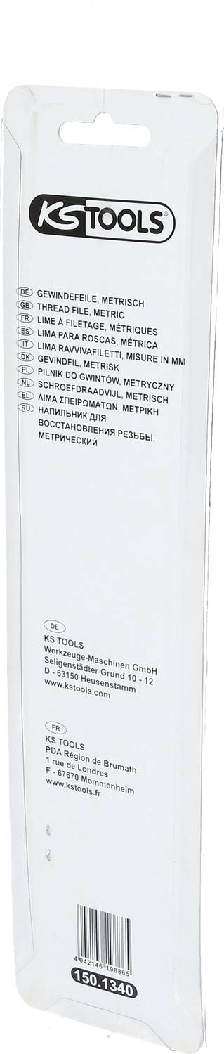 Verpackung eines KS Tools-Produkts mit Produktinformationen und Spezifikationen in mehreren Sprachen, hauptsächlich Werkzeugdetails.