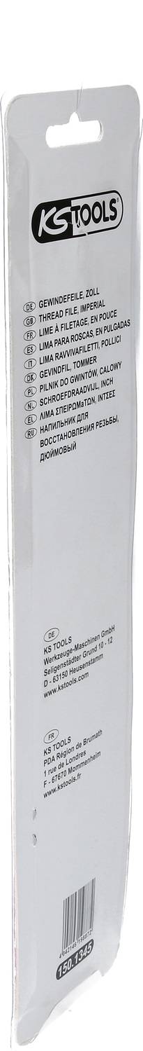 Verpackung eines Mauerwerk-Meißelsets der Marke KS Tools. Enthält Spezifikationen und Barcode. Verpackungsdesign in Weiß.