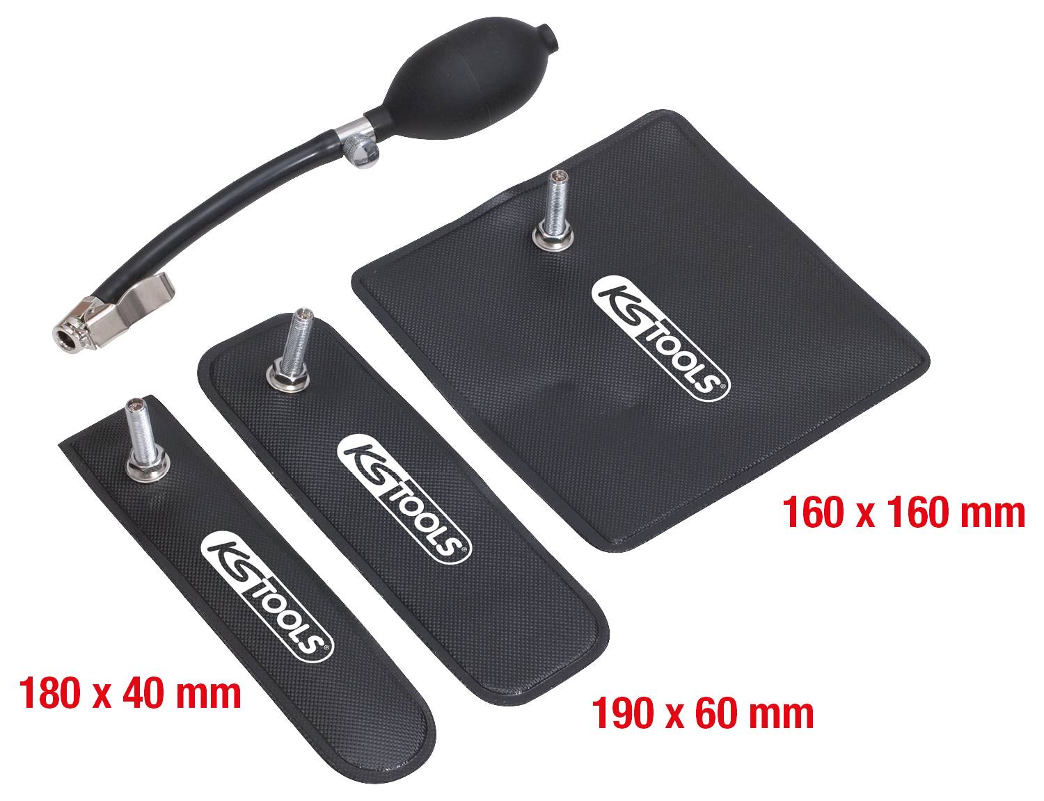KS Tools Druckkissen-Satz mit Handpumpe, 4-tlg 150.1685