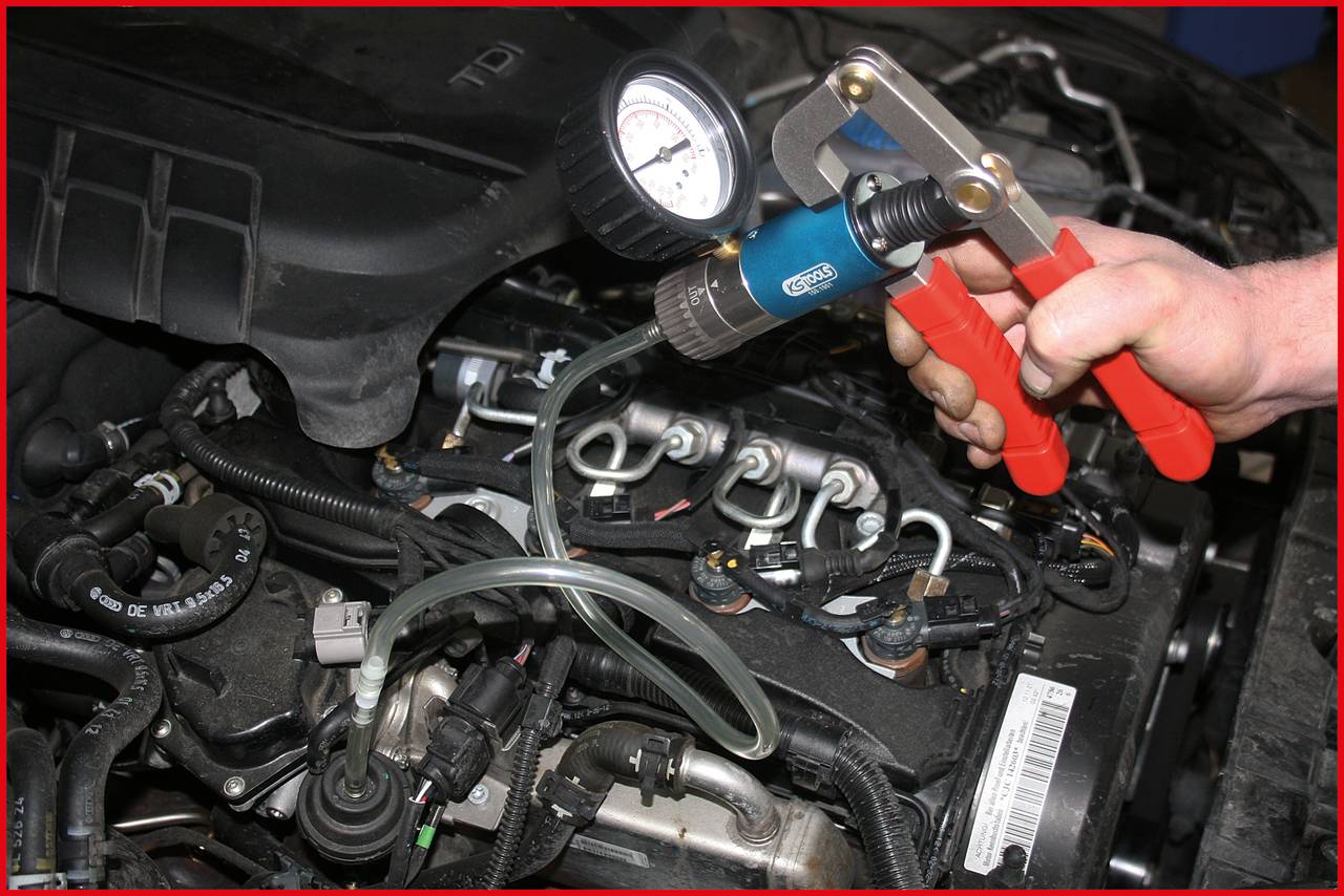 KS Tools 150.1900 Druck- und Unterdruckpumpen-Satz, 7-tlg