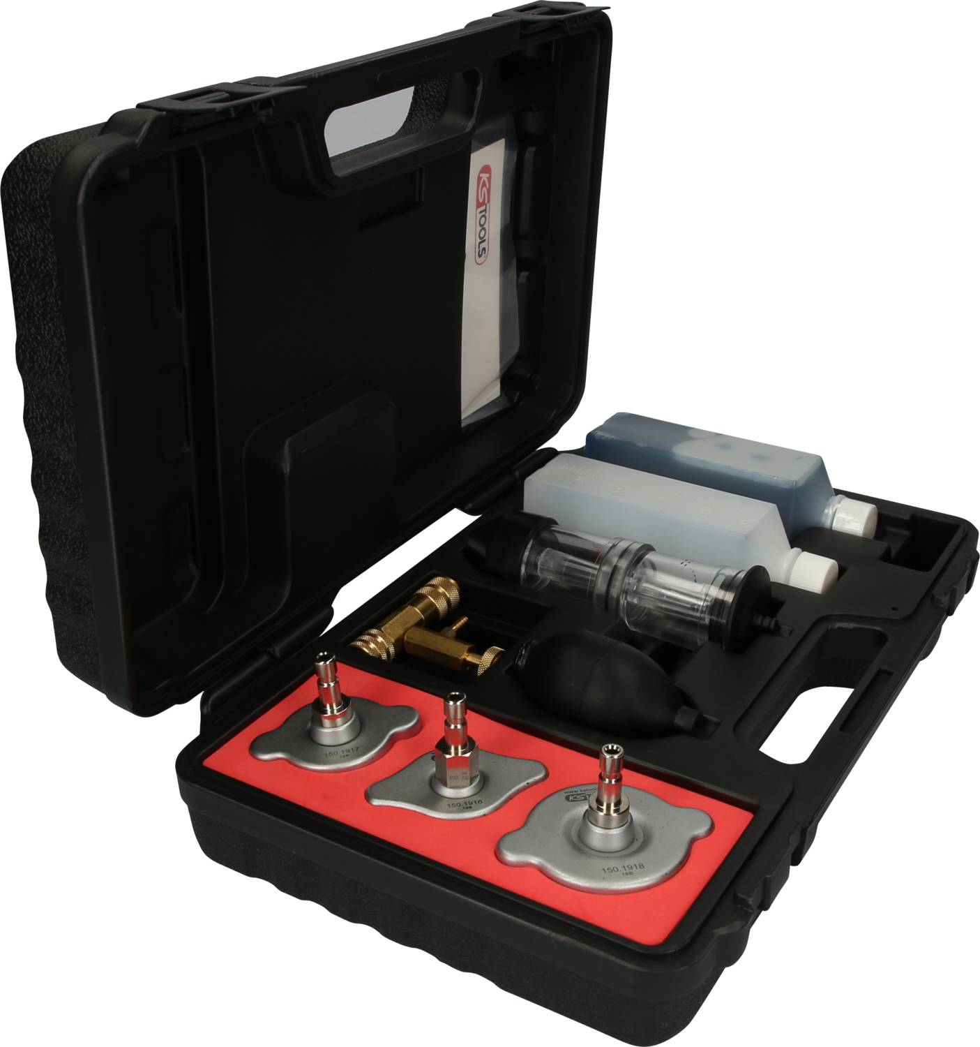 KS Tools 150.1910 CO2-Zylinderkopf-Lecktest-Satz, 8-tlg