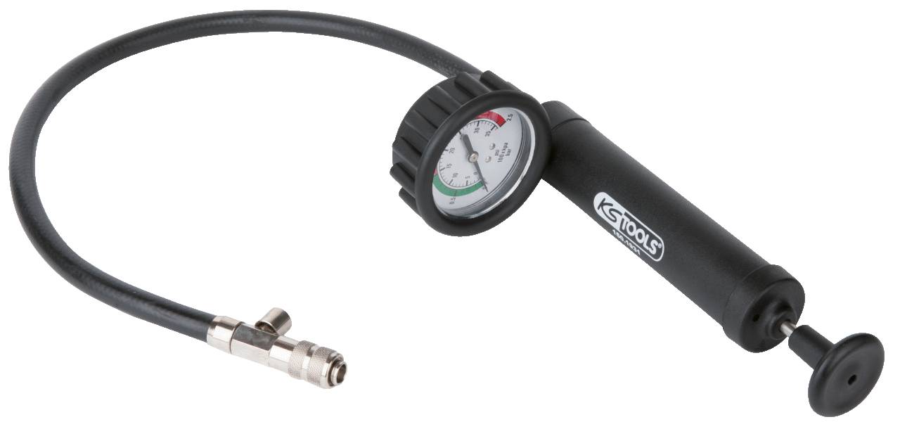 KS Tools 150.1931 Handpumpe mit Manometer/Schlauch, max. 2,5bar