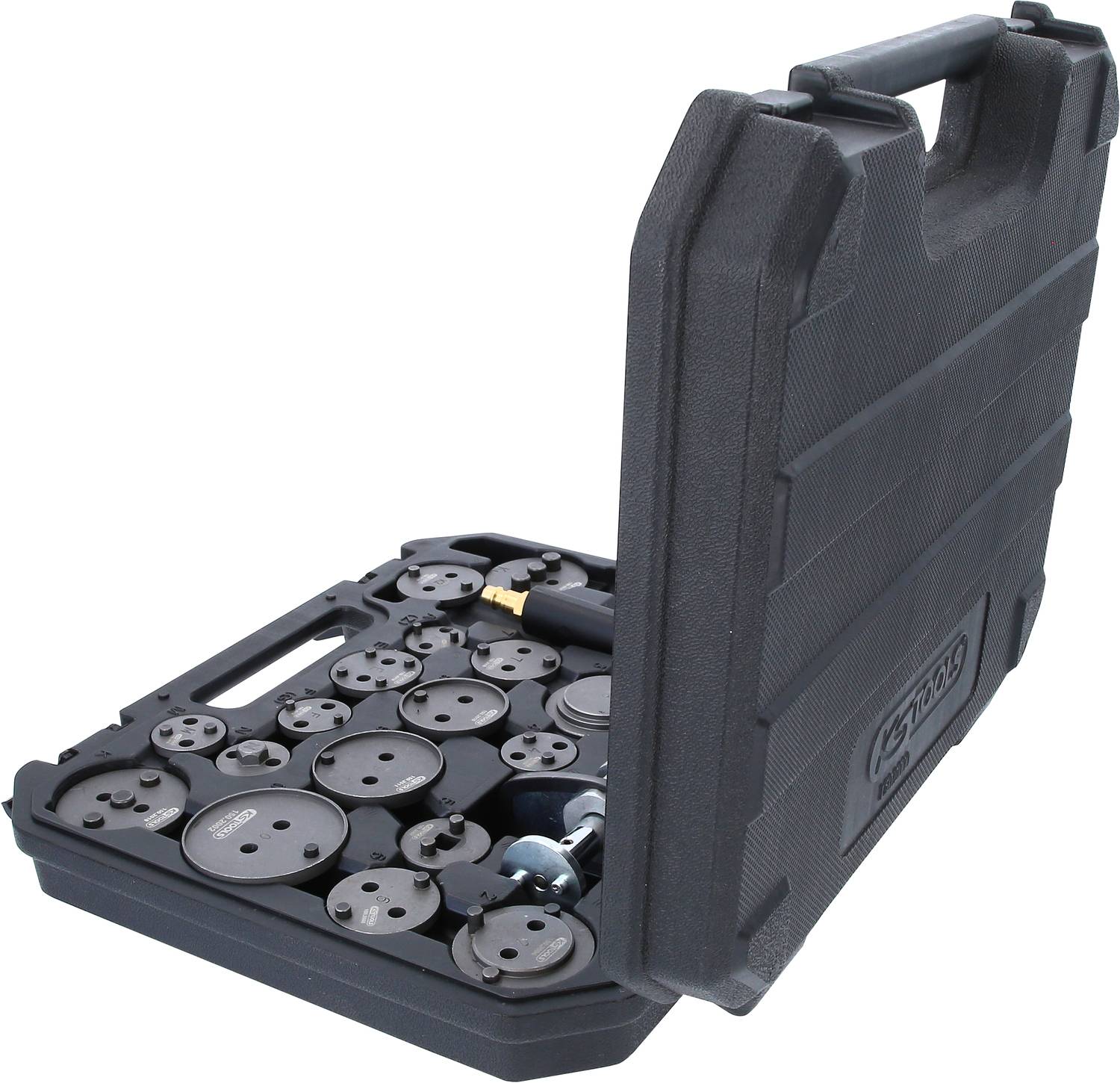 KS Tools 150.2000 Druckluftspindel-Bremskolbenwerkzeug-Satz, 18-tlg