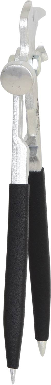 Ein Silon-Schlüssel mit schwarzem, isoliertem Griff für festen Halt, geeignet zum Greifen und Drehen verschiedener Befestigungen.