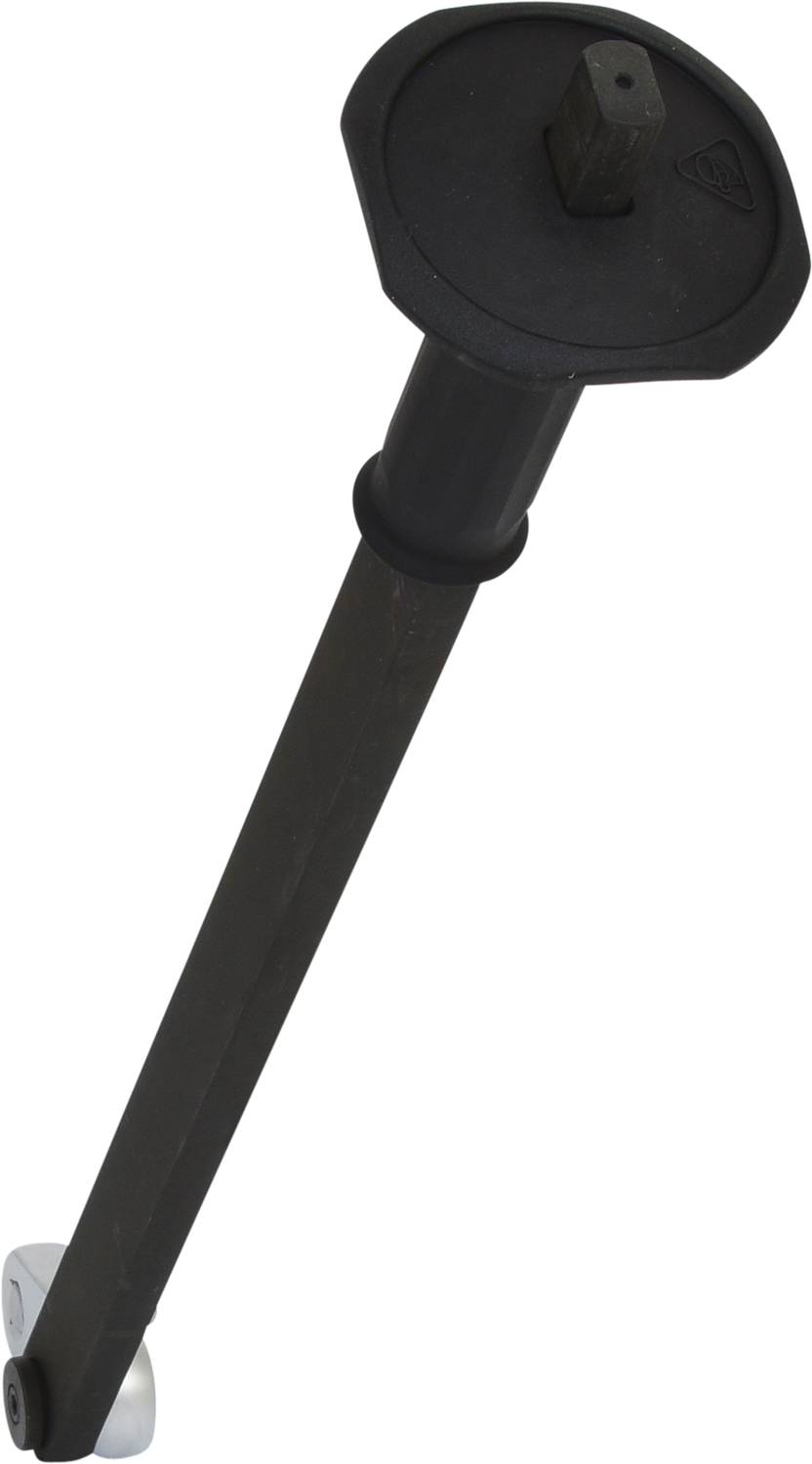Schwarzes, langes Werkzeug mit quadratischer Spitze, verwendet zum Anziehen oder Lösen von Muttern, sichtbar von der Seite.