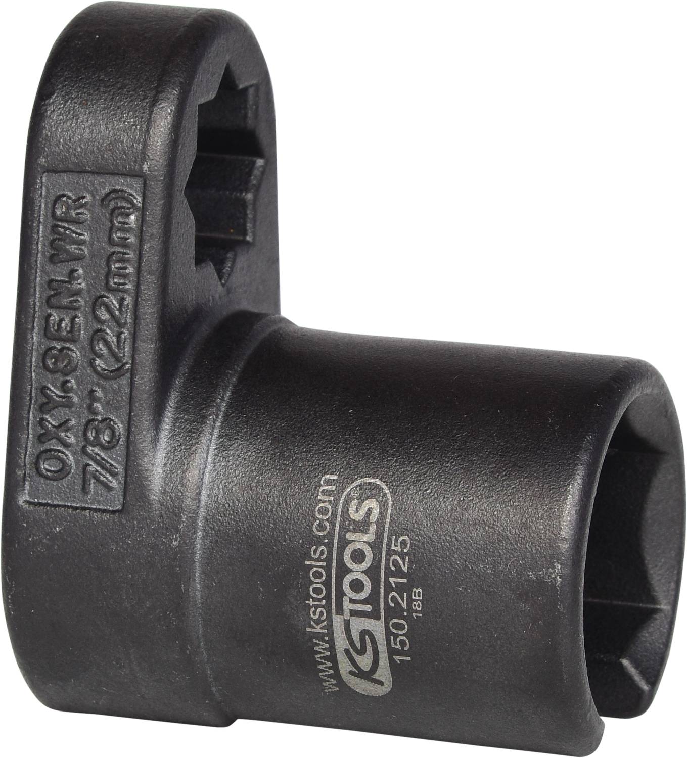 Ein schwarzer Steckschlüssel mit der Aufschrift 'KS Tools' und Größenangaben für 7/8