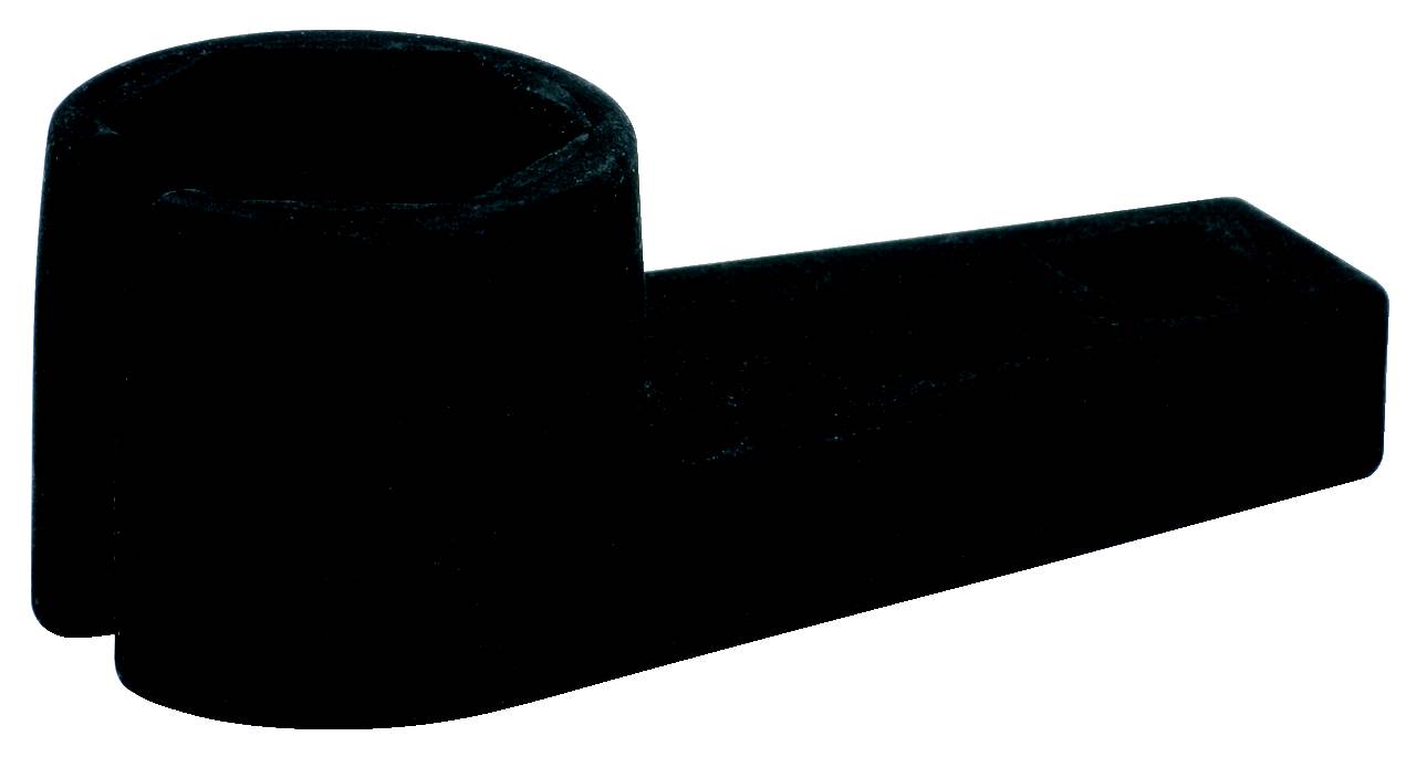 Ein schwarzer, rechteckiger Halter mit rundem Abschluss, möglicherweise für Werkzeuge oder kleine Gegenstände geeignet.