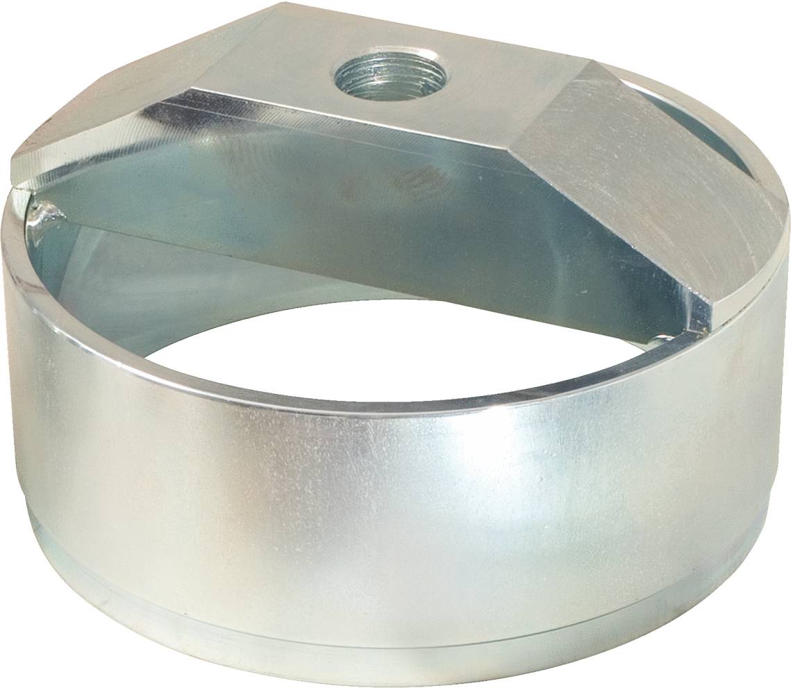 Metallring mit flacher, dreieckiger Befestigungsstruktur oben, verwendet zur sicheren Montage von Geräten oder Halterungen.