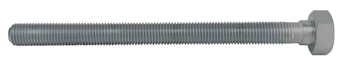 Große Schraube mit durchgehendem Gewinde und sechseckigem Kopf, hauptsächlich in der Metall- und Maschinenbau verwendet.