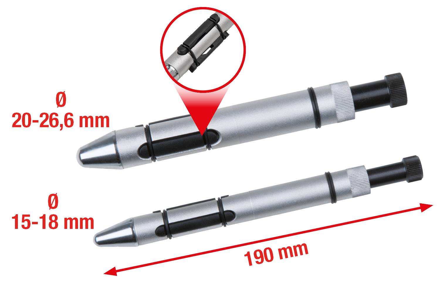 KS Tools Kupplungs-Zentrierdorn-Satz Ø 15,0 - 26,6 mm, 2-tlg 150.2285