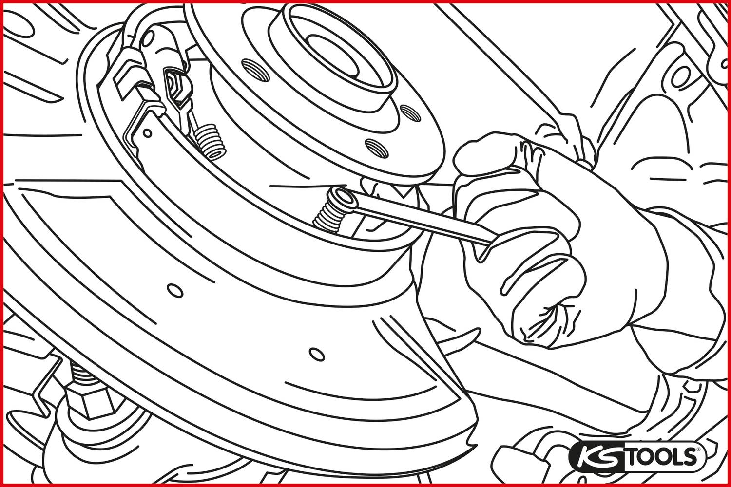 KS Tools 150.2299 Handbremsbacken-Haltefeder-Werkzeug für Mercedes