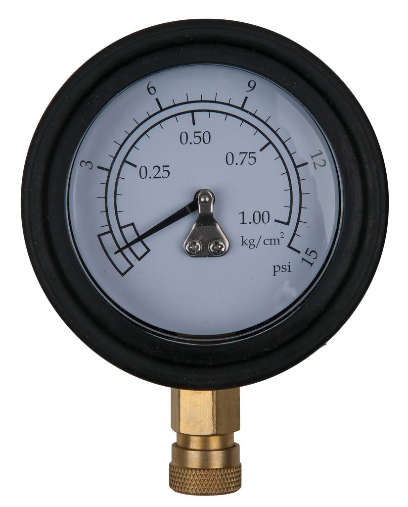 KS Tools 150.2327 Manometer Ø 75,0 mm, 0 - 1 bar mit 1/4" Schnellkupplung