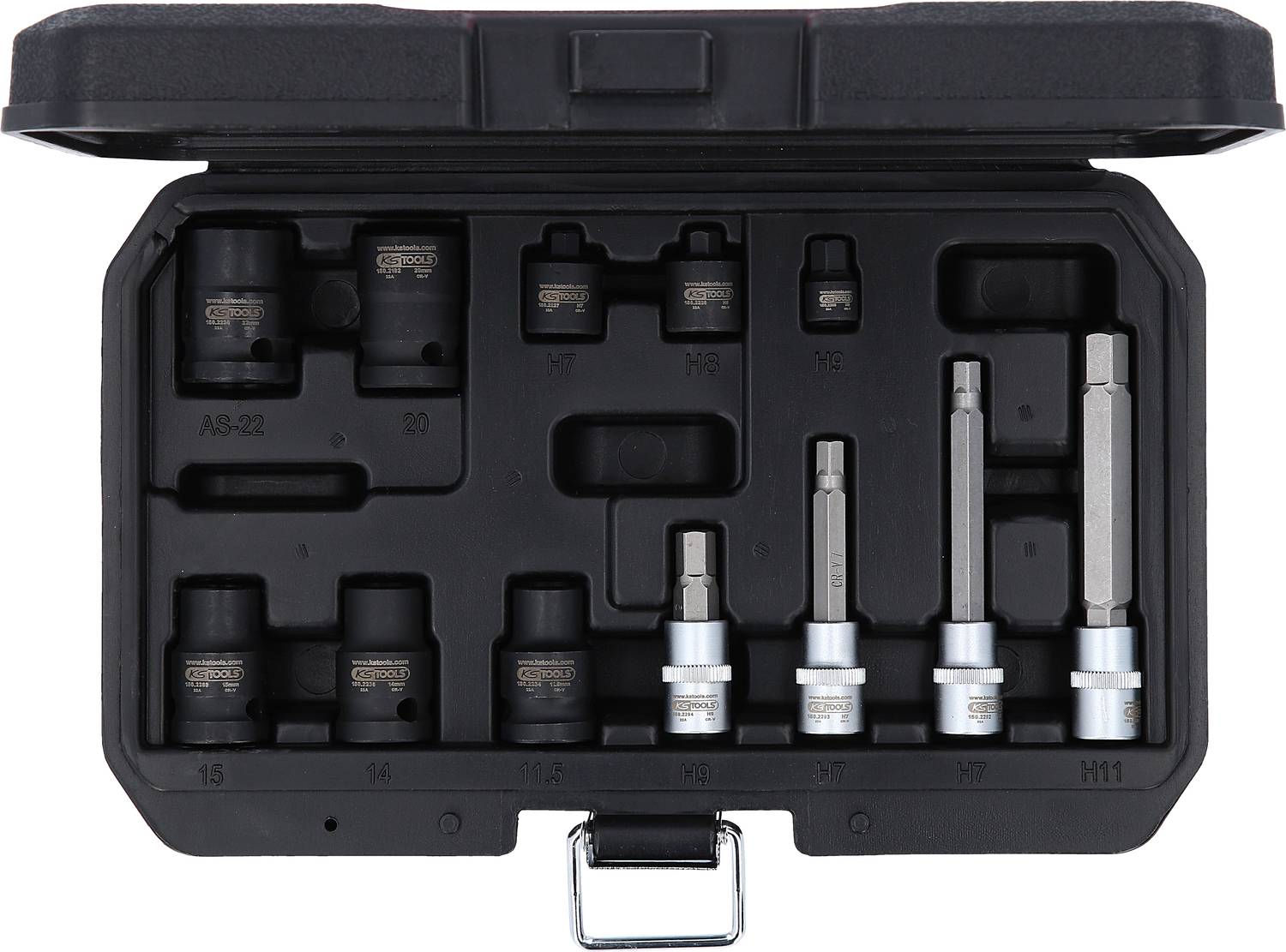 KS Tools 150.2400 Bremssattelverschraubung-Spezialstecknuss-Satz, 12-tlg