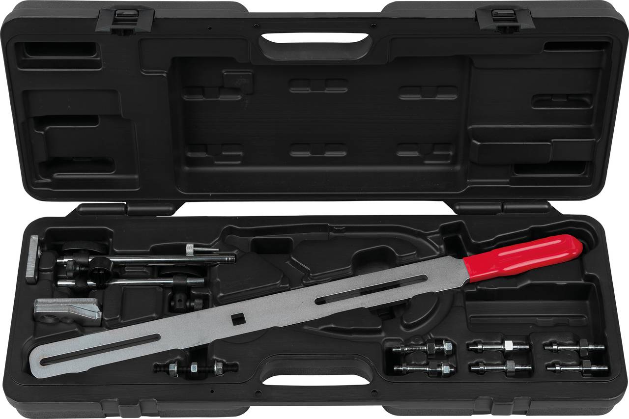 KS Tools Zweimassenschwungrad Prüfwerkzeug ohne Winkelgradscheibe und Messuhr, 15-tlg 150.2435