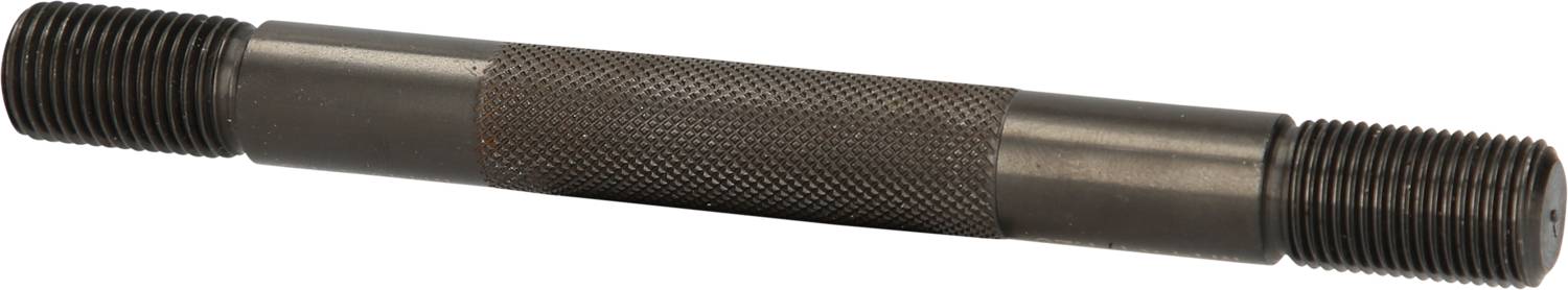 Ein zylindrischer Metallstab mit gerändelter Mitte und beidseitig Gewinde.