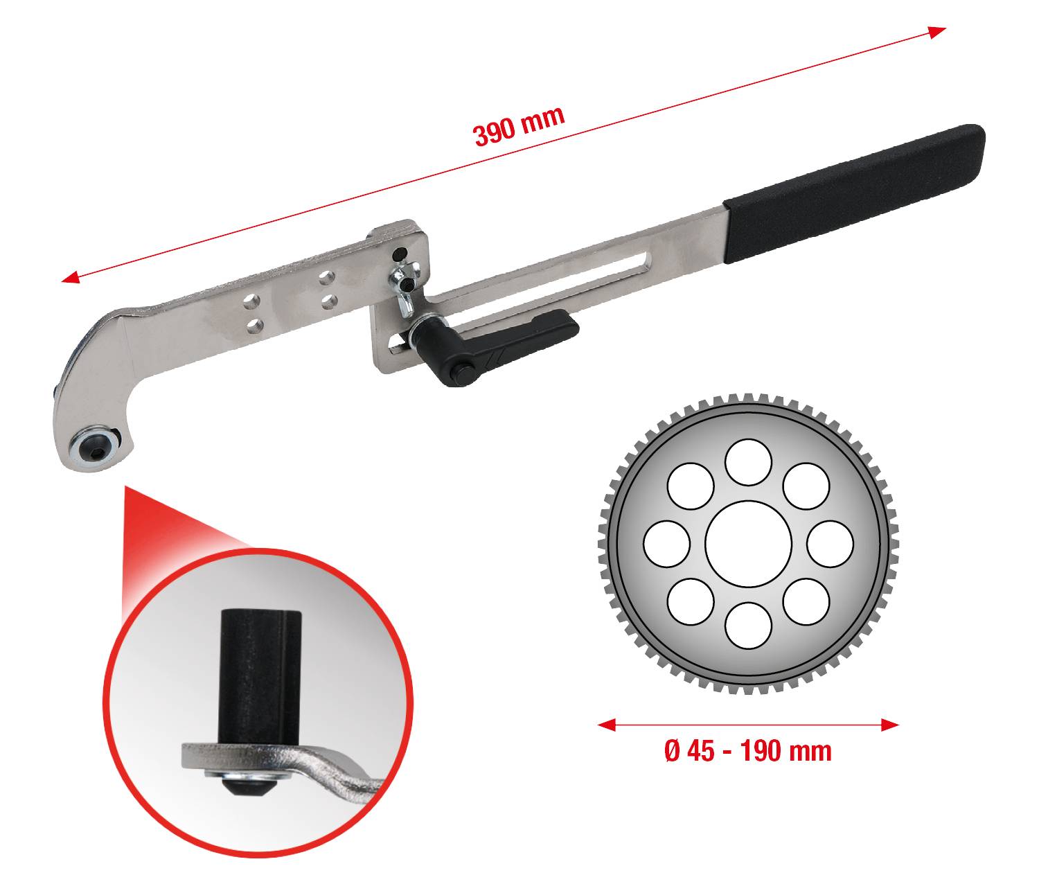 KS Tools 150.2990 Universal Arretierwerkzeug / Gegenhalter für Nockenwellenräder