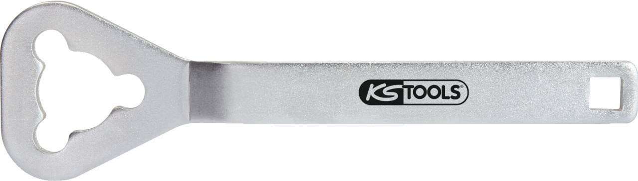 Silberner Schraubenschlüssel mit rundem Griff; KGTools-Logo auf dem Griff.