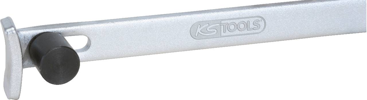 Metallstange mit abgewinkeltem Ende und einem schwarzen Kunststoffscheibenaufsatz, trägt das Logo 'KS Tools'.