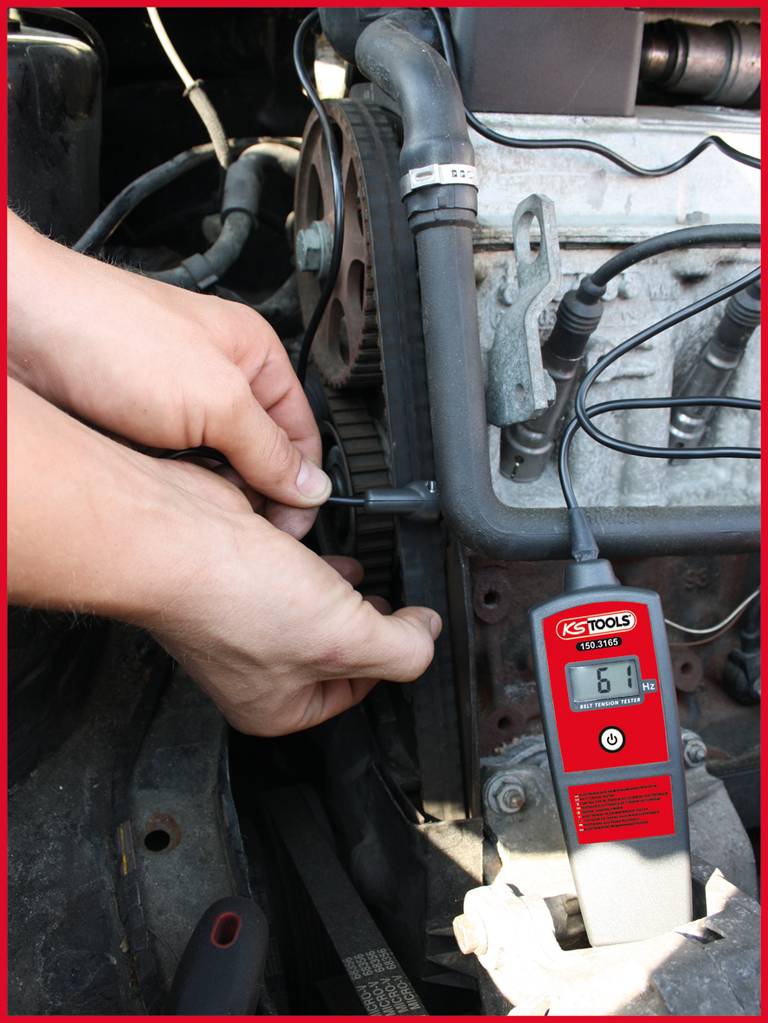 KS Tools 150.3165 Elektronischer Riemenspannungs-Prüfer HZ