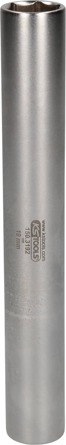 Ein zylindrisches Metallrohr, etwa 15 cm hoch, silberfarben mit eingeprägtem Logo und Zahlen auf der Oberfläche.