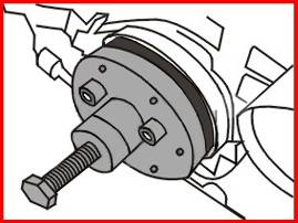 Technische Zeichnung eines Montageteils mit Schraube und Muttern, Teil eines größeren mechanischen Systems.