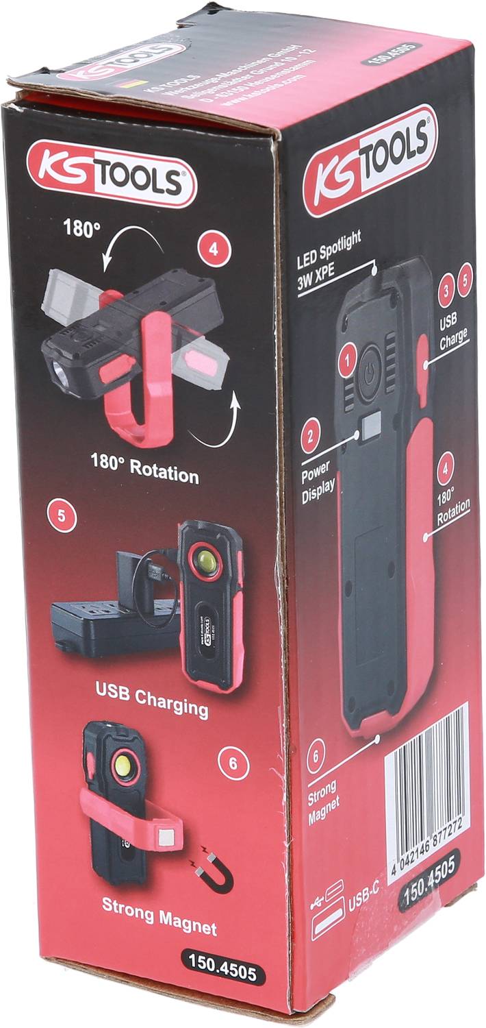KS Tools 150.4505 Werkstatt-Stableuchte akkubetrieben 3W 300lm