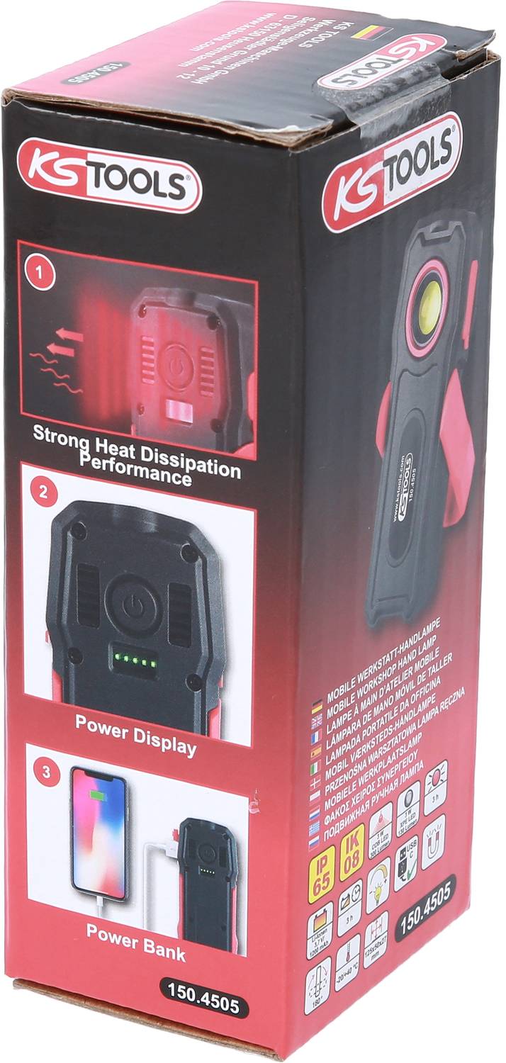 KS Tools 150.4505 Werkstatt-Stableuchte akkubetrieben 3W 300lm