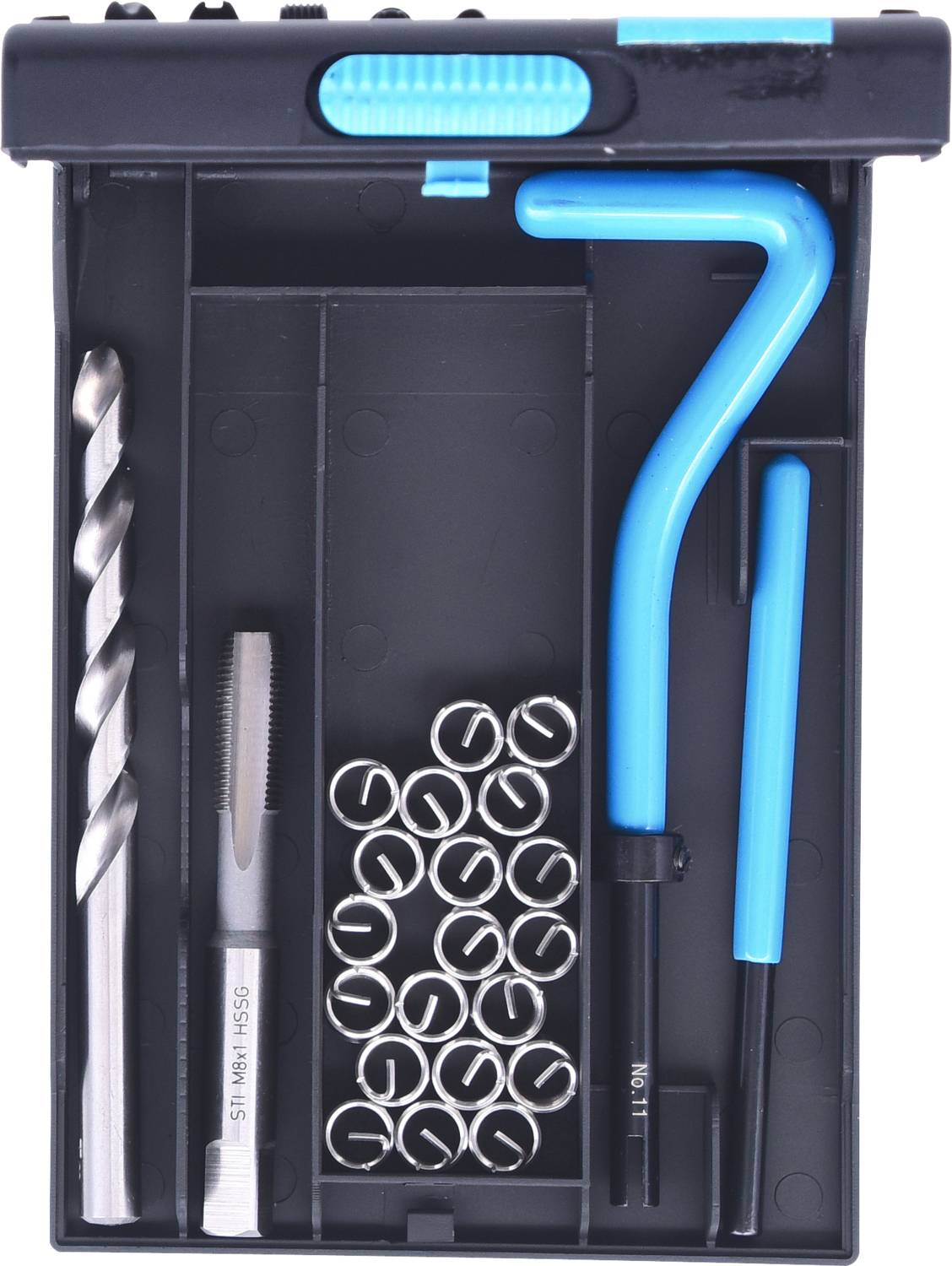 KS Tools 150.6030 Nirostahl Gewinde-Reparatur-Satz M8x1,0x11mm, 24-tlg